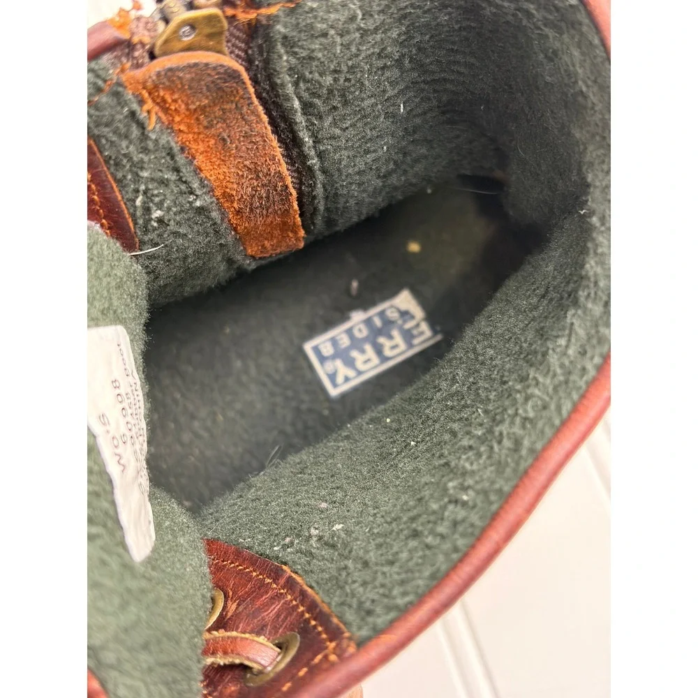 Sperry Top-Sider Duck Boots Brown Green Waterproof Cold‎ Bay Women's 6